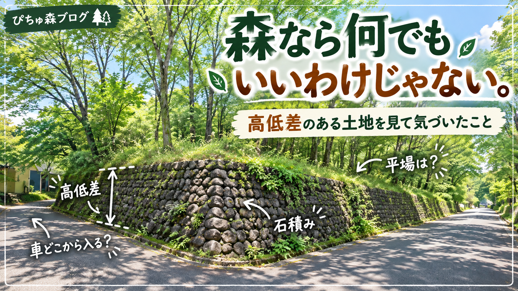 森なら何でもいいわけじゃない。高低差のある土地を見て気づいたこと