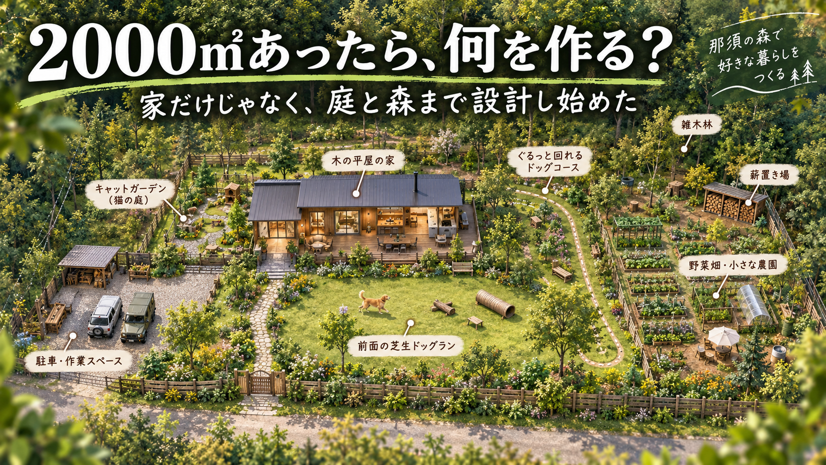 2000㎡あったら何を作る？ 家だけじゃなく、庭と森まで設計し始めた