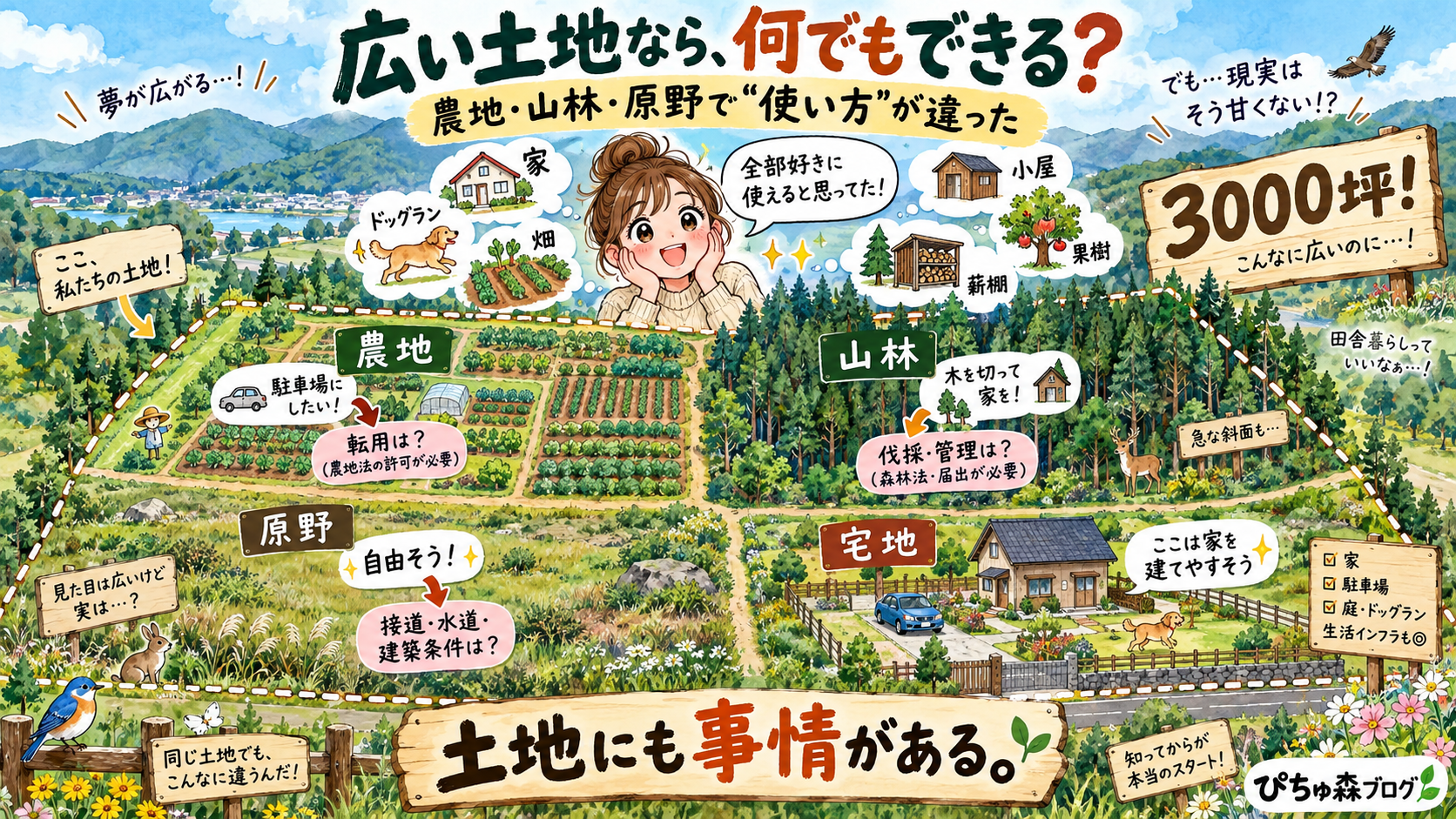 土地が広ければ何でもできる？ 農地・山林・原野で違う“使い方”