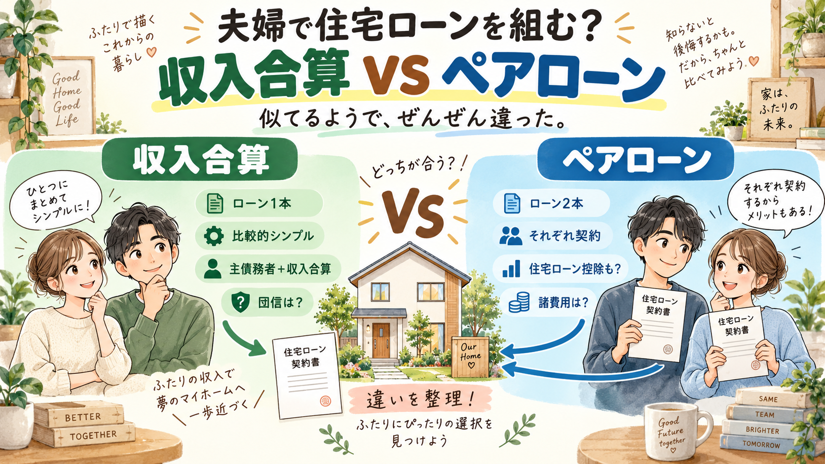 夫婦で住宅ローンを組む？ 収入合算とペアローンの違いを調べてみた