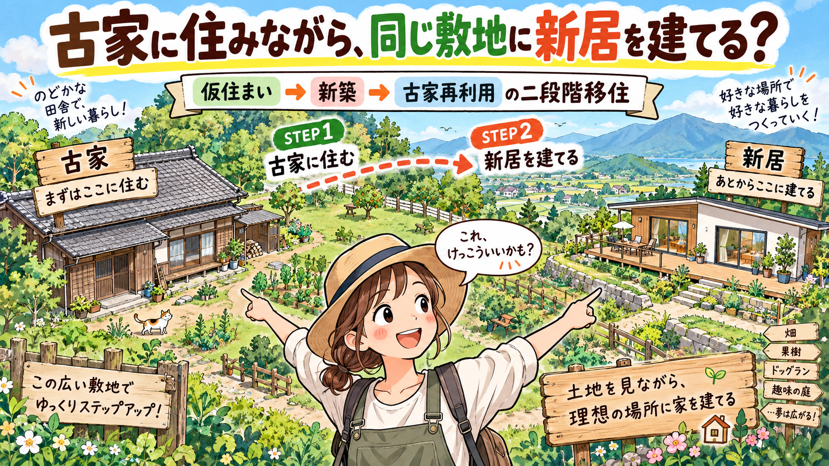 古家に住みながら、同じ敷地に新居を建てる？