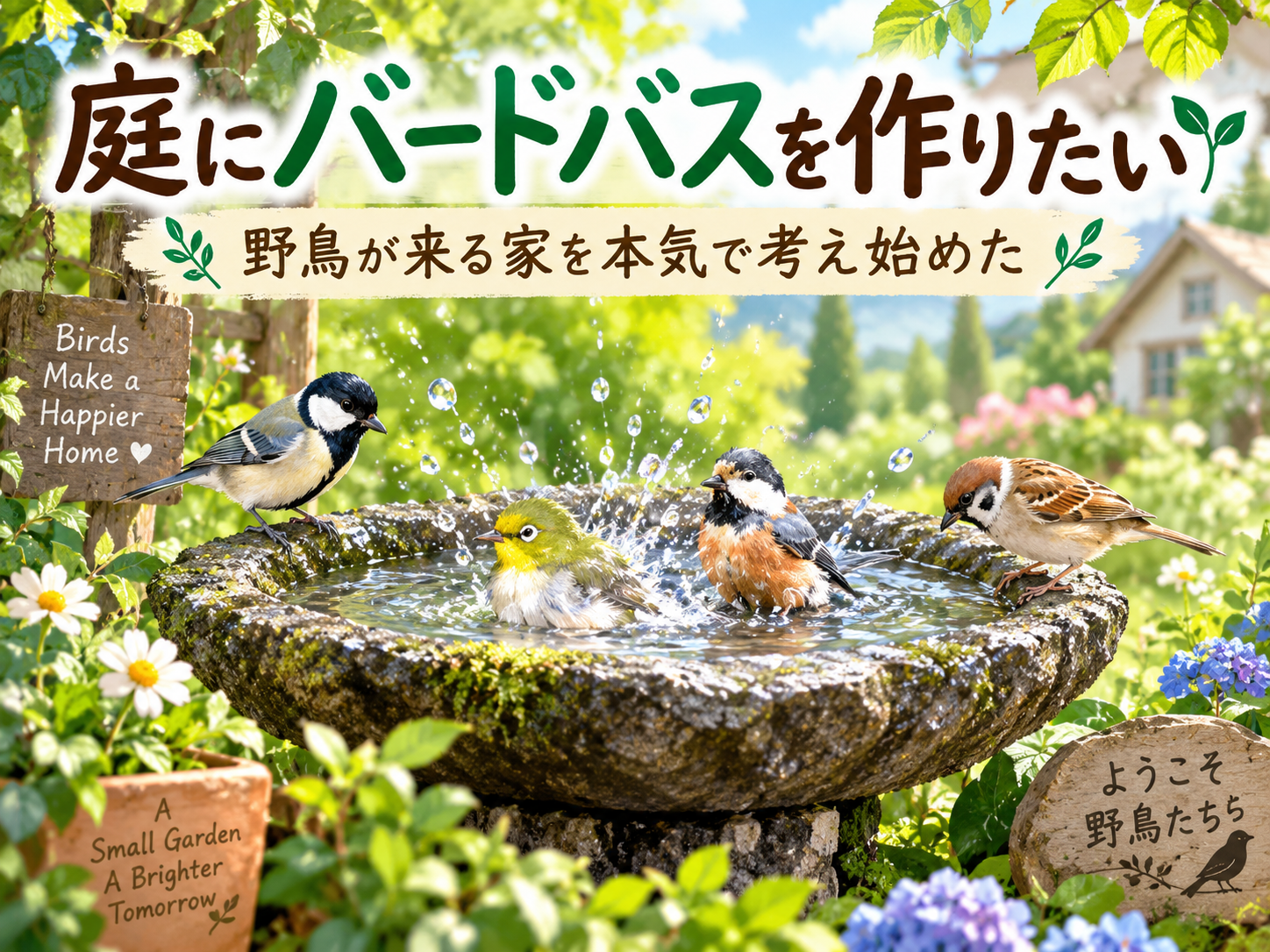 庭にバードバスを作りたい。野鳥が来る家を本気で考え始めた