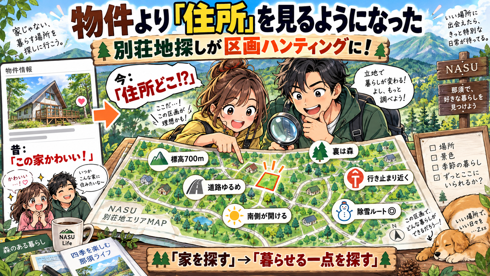 物件より「住所」を見るようになった。別荘地探しが区画ハンティングになった